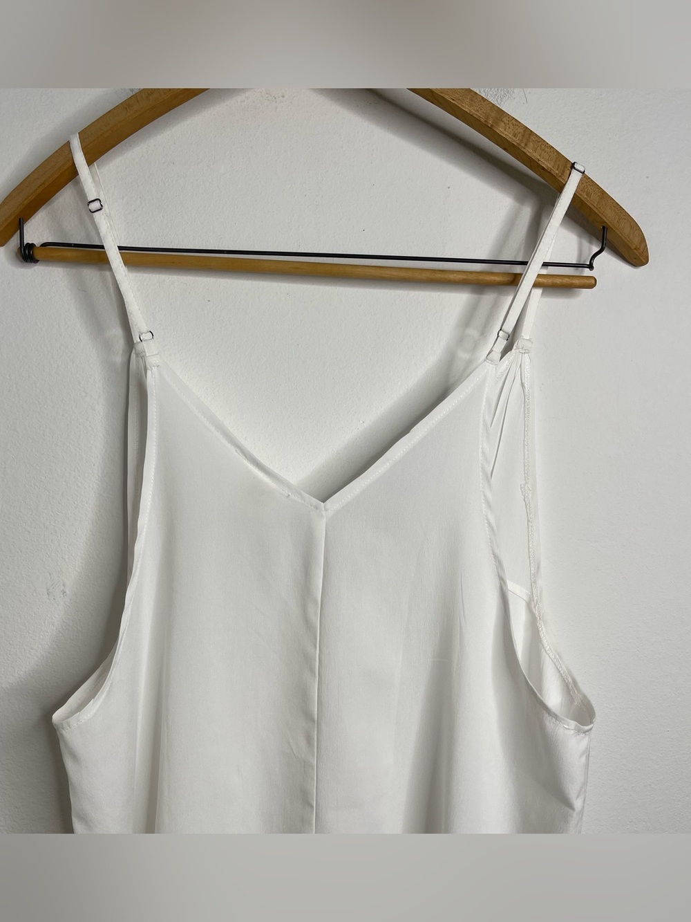 Free People FP One White Slip Cami Tunic Dress L Made in India Sheer Deep V Neck - Picture 14 of 16